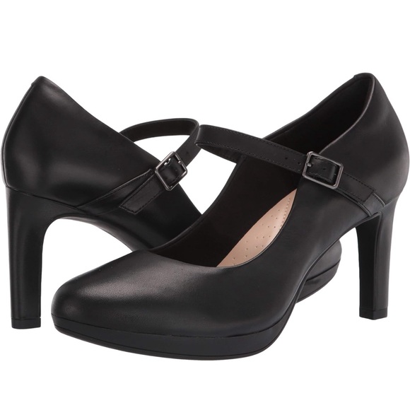 Black Leather Pumps Clarks Women's Ambyr Joy Pump - Black Leather